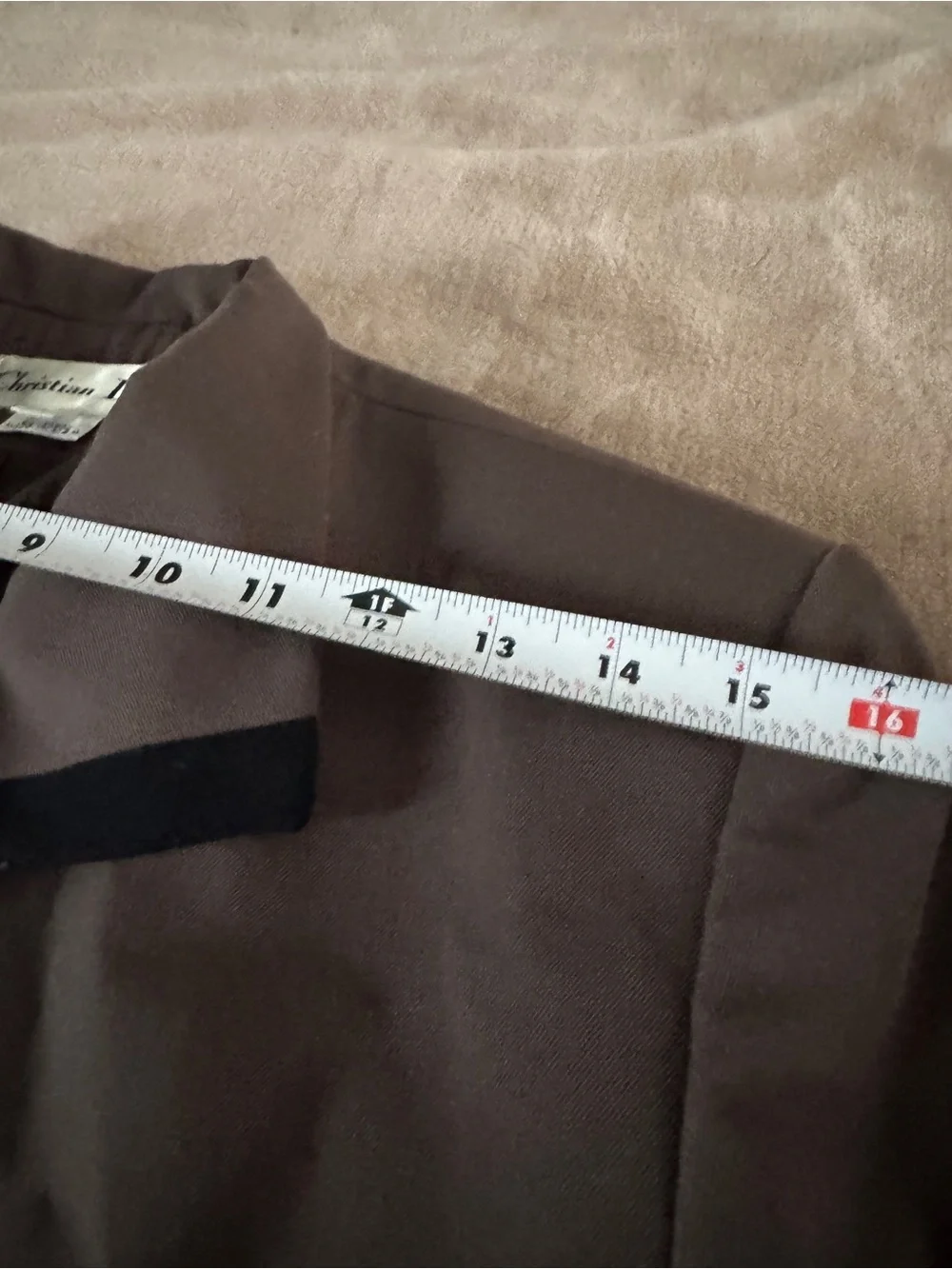 Vintage Christian Dior Wool Blazer Size 8 Brown Black Trim Quiet Luxury